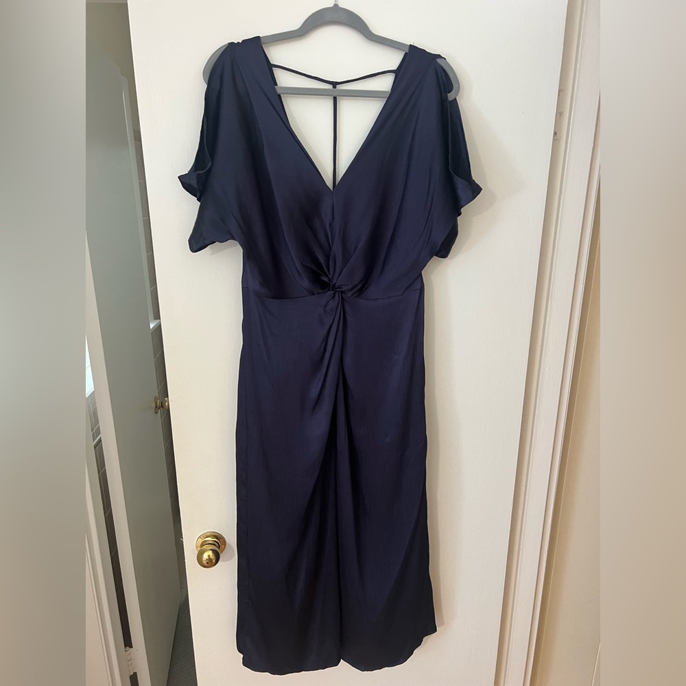 Like New - Navy Midi Dress with slit